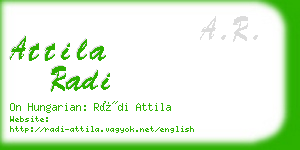attila radi business card